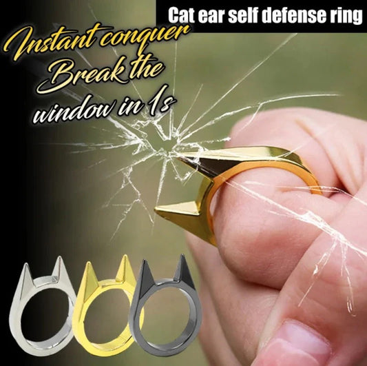 10Pcs-Cat Ear Self Defense Ring